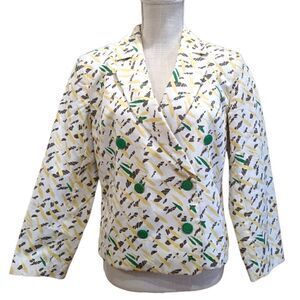 paperdenim&cloth Women's Printed Jacket Cotton Double Breased Jacket Size 3 S/M